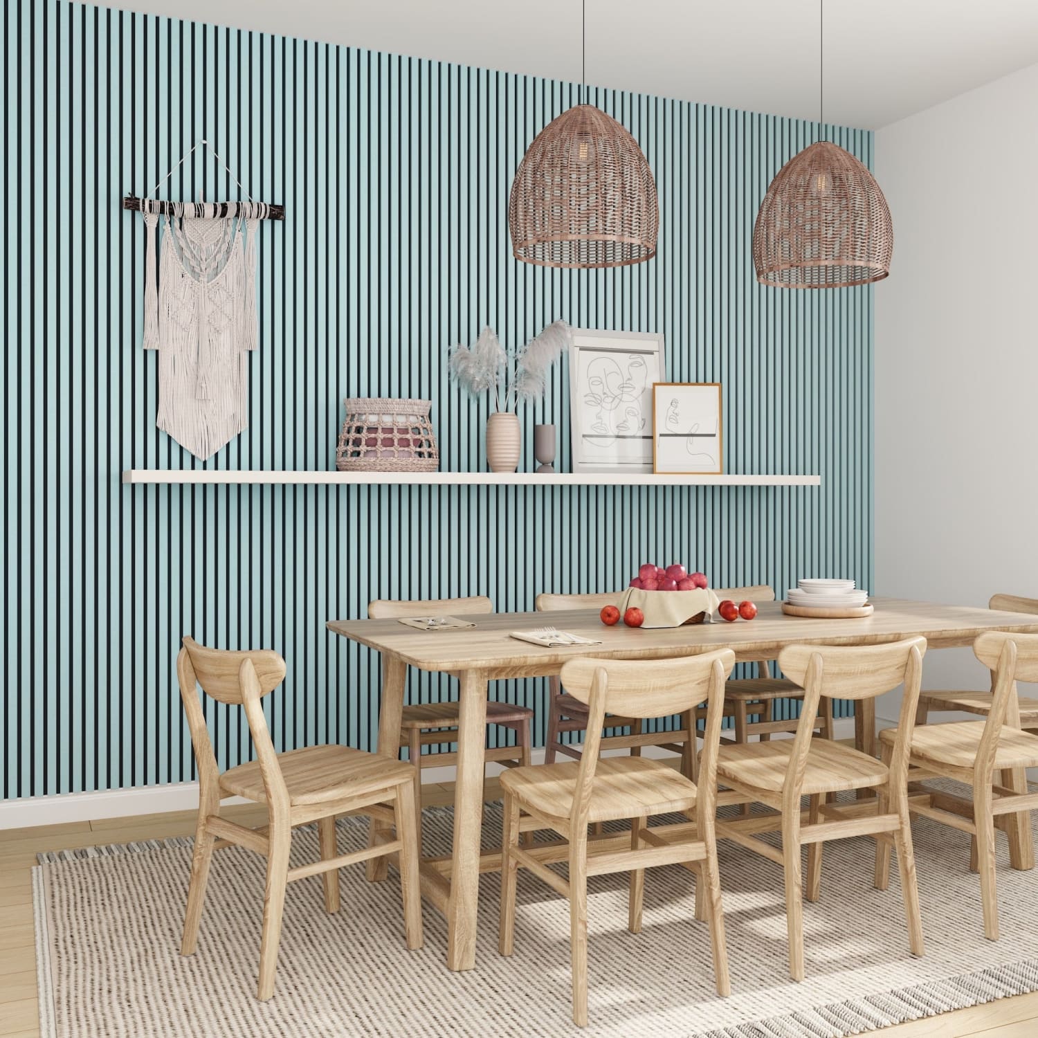 Acoustic Wall Panels in Baby Blue with Black Backing