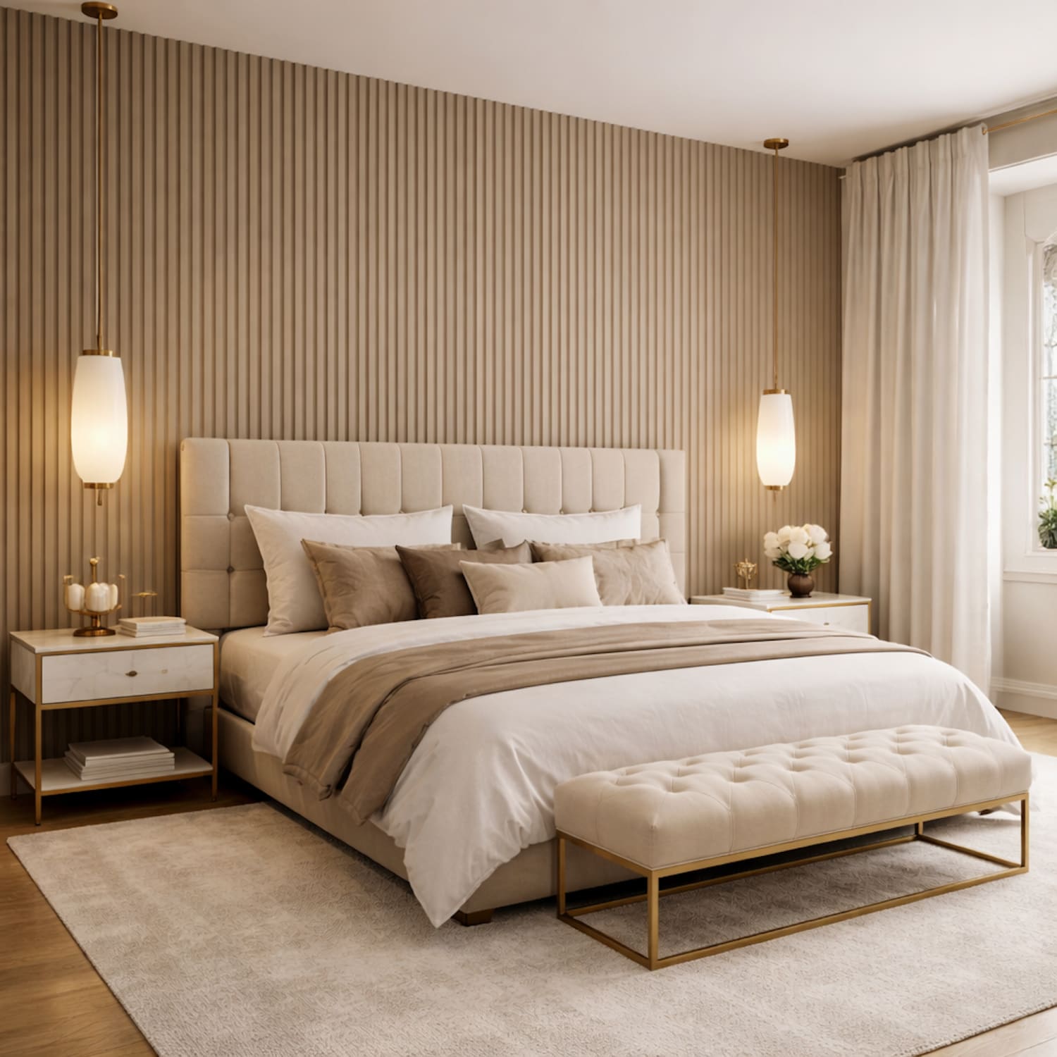 Acoustic Wall Panels in Biscuit with White Backing