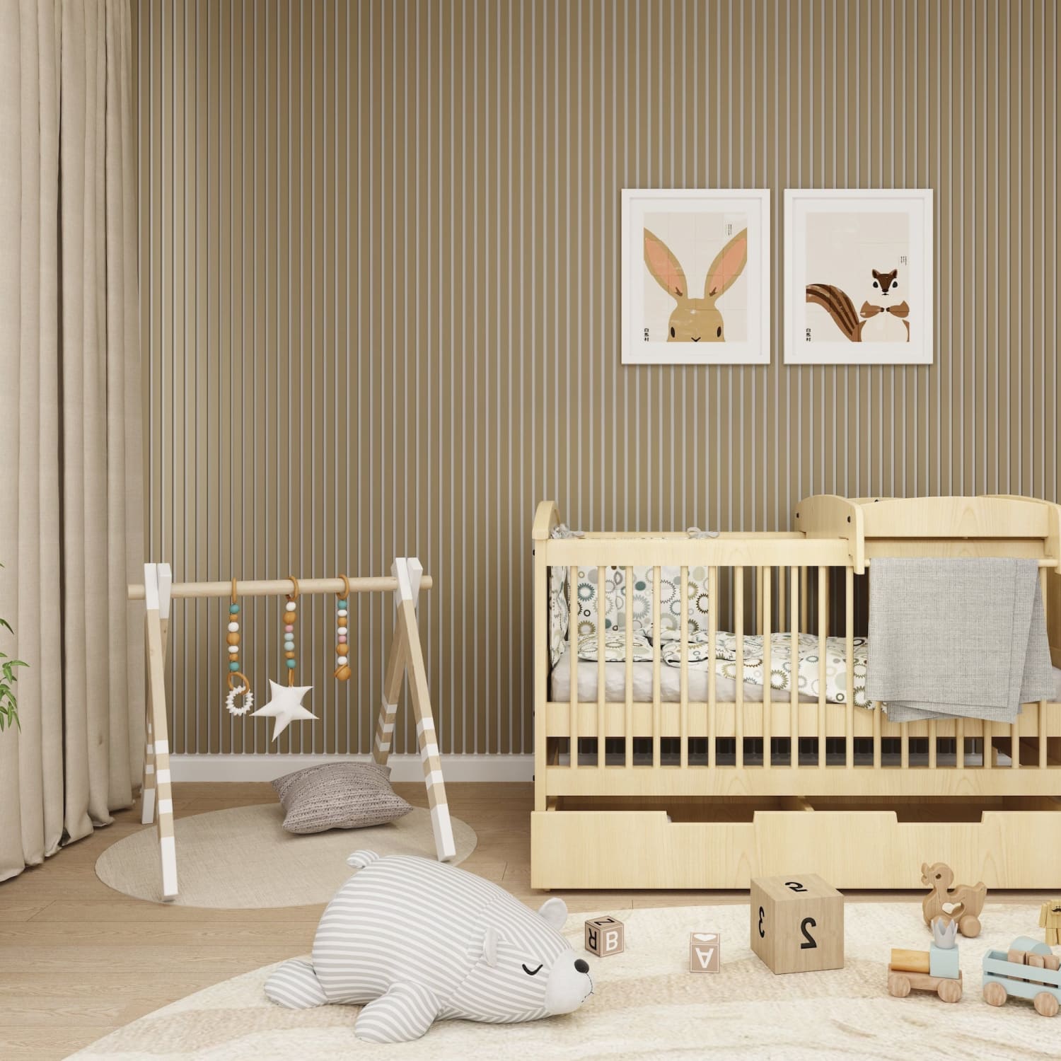 Acoustic Wall Panels in Biscuit with White Backing