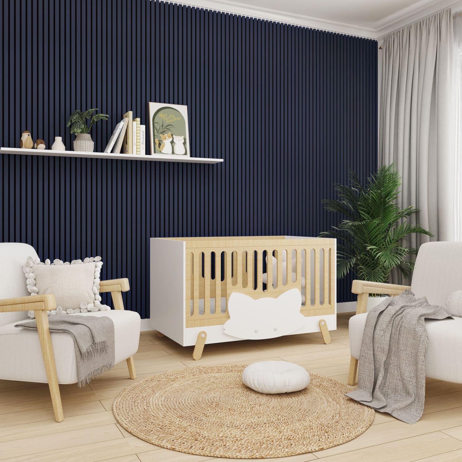 Acoustic Wall Panels in Maize Blue with Black Backing