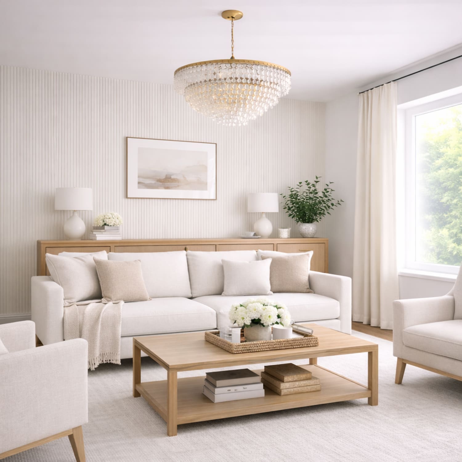 Acoustic Wall Panels in Off White with White Backing