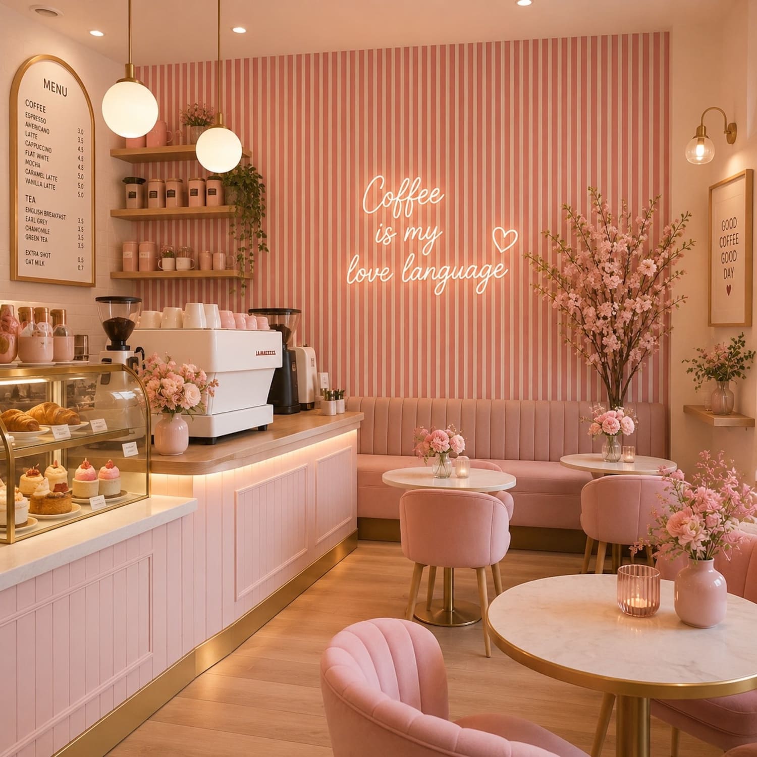 Acoustic Wall Panels in Petal Pink with White Backing