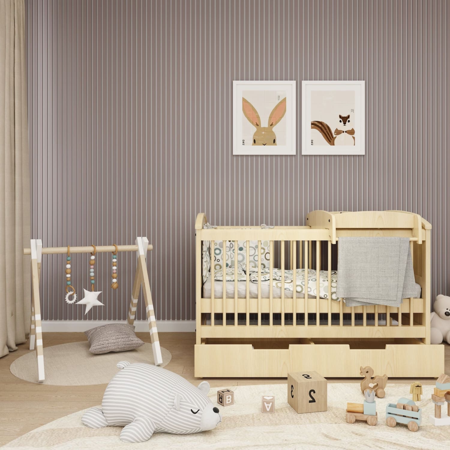 Acoustic Wall Panels in Purple Heather with White Backing