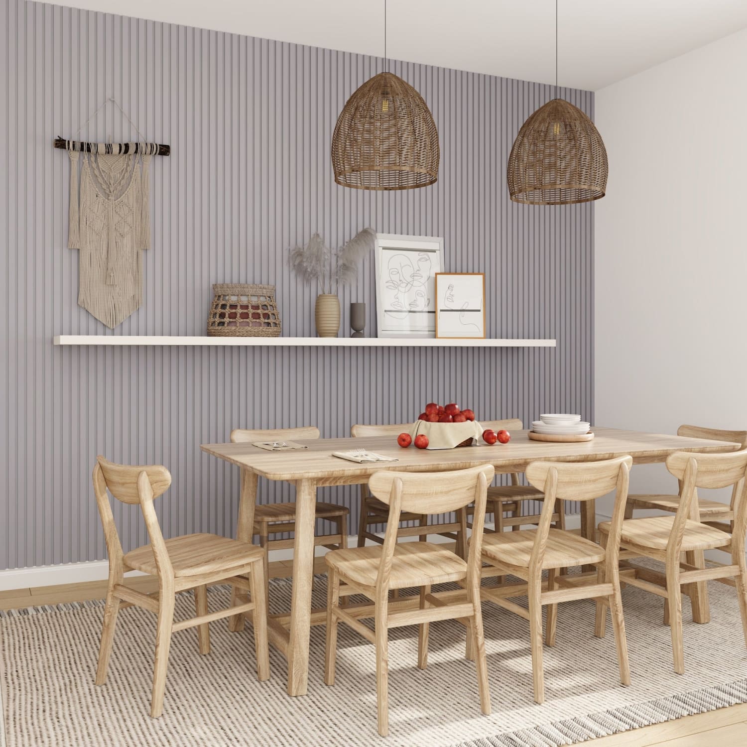 Acoustic Wall Panels in Purple Heather with White Backing