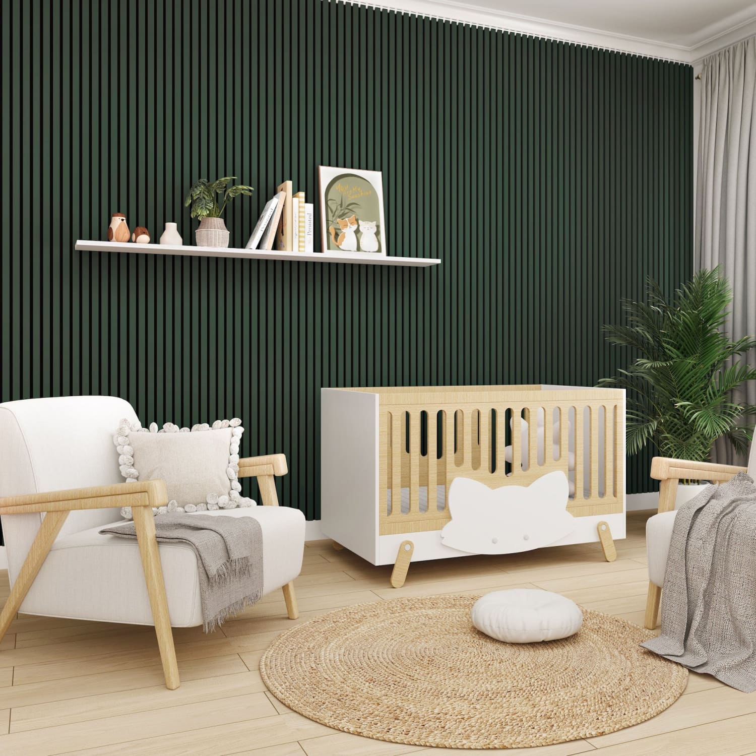 Acoustic Wall Panels in Rainforest Green with Black Backing