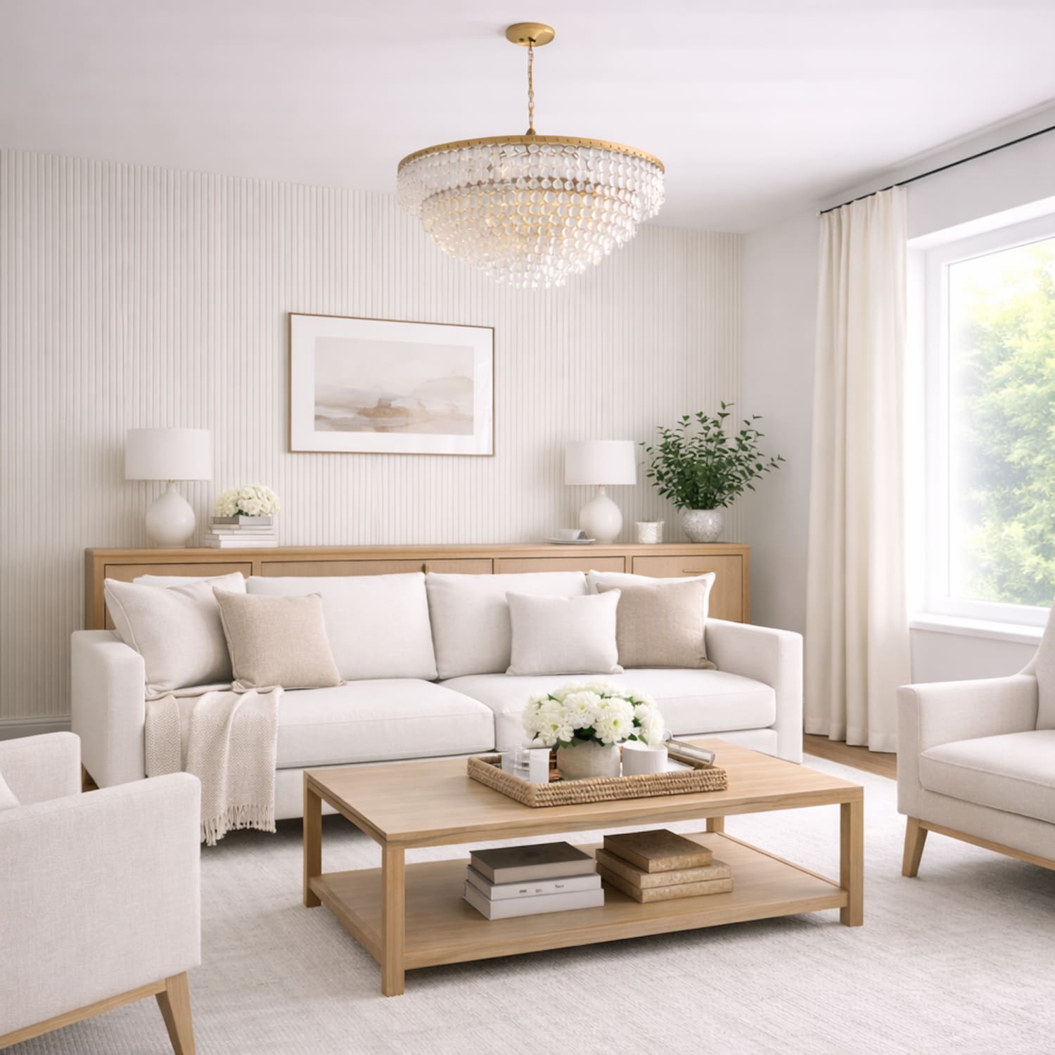 Acoustic Wall Panels in Scallop with White Backing