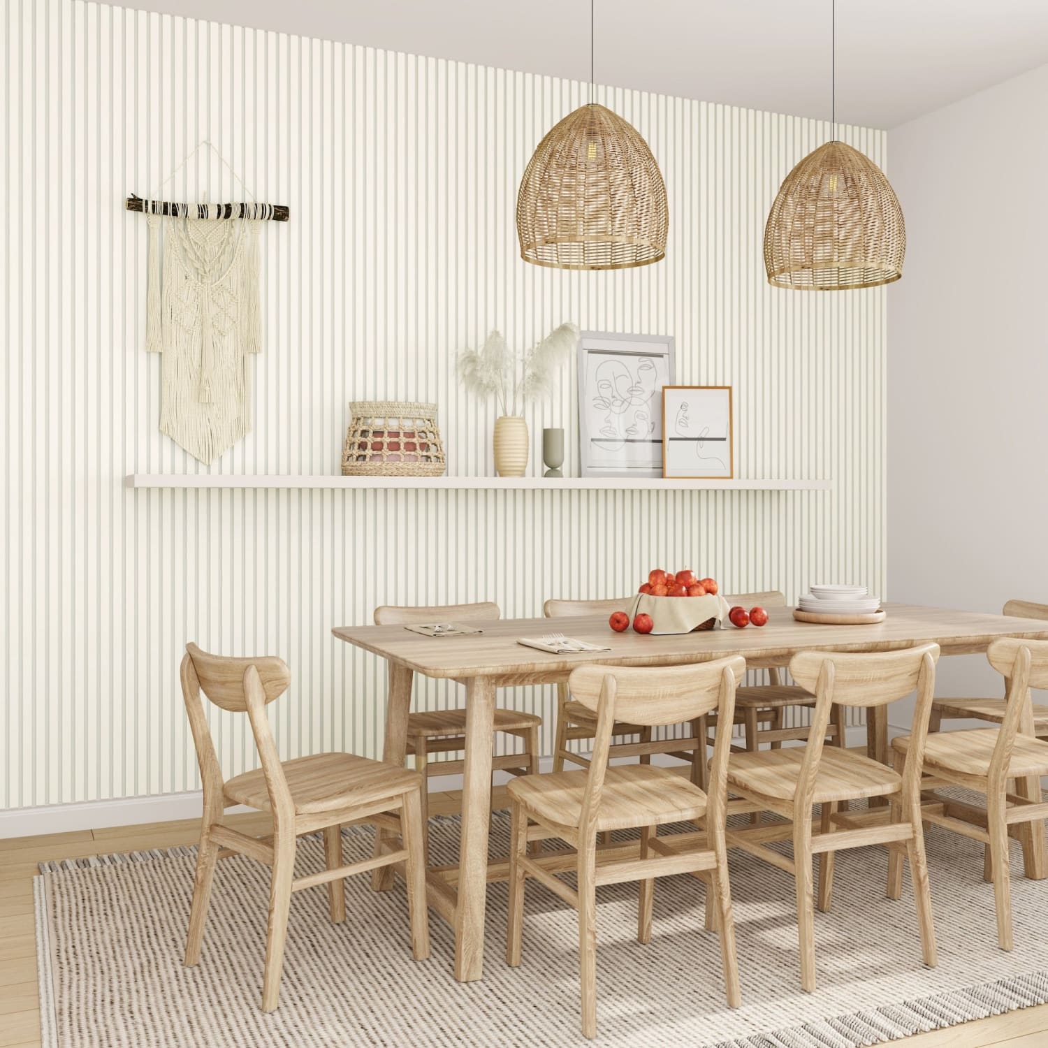 Acoustic Wall Panels in Scallop with White Backing