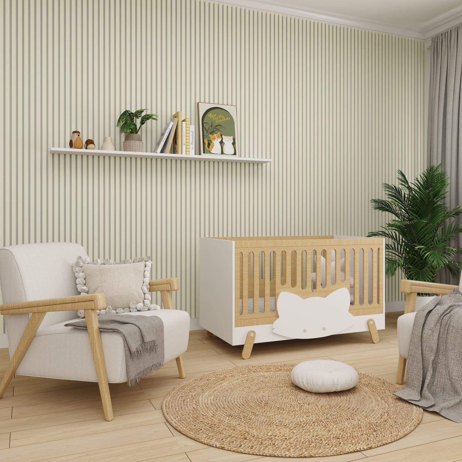 Acoustic Wall Panels in Scallop with White Backing