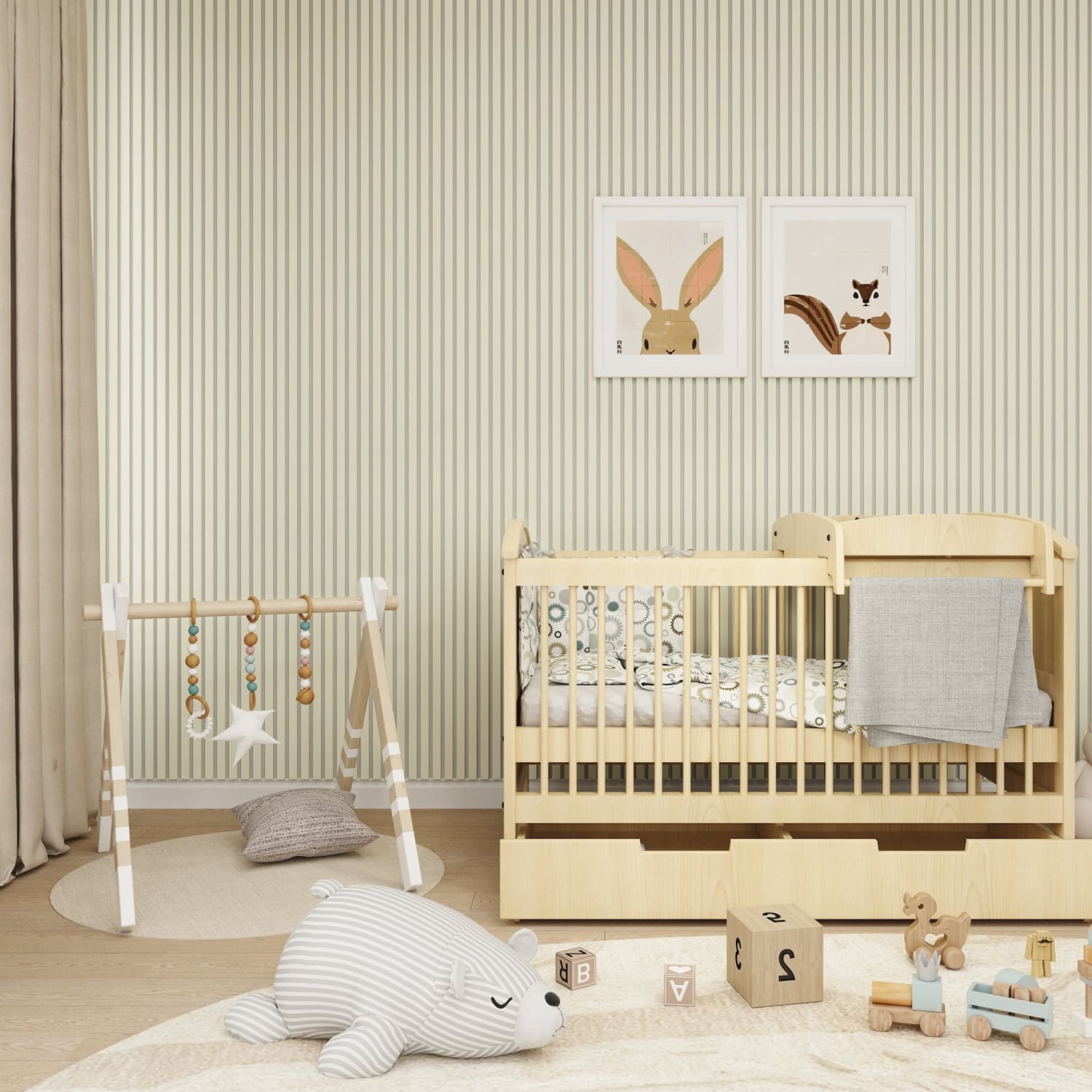 Acoustic Wall Panels in Scallop with White Backing