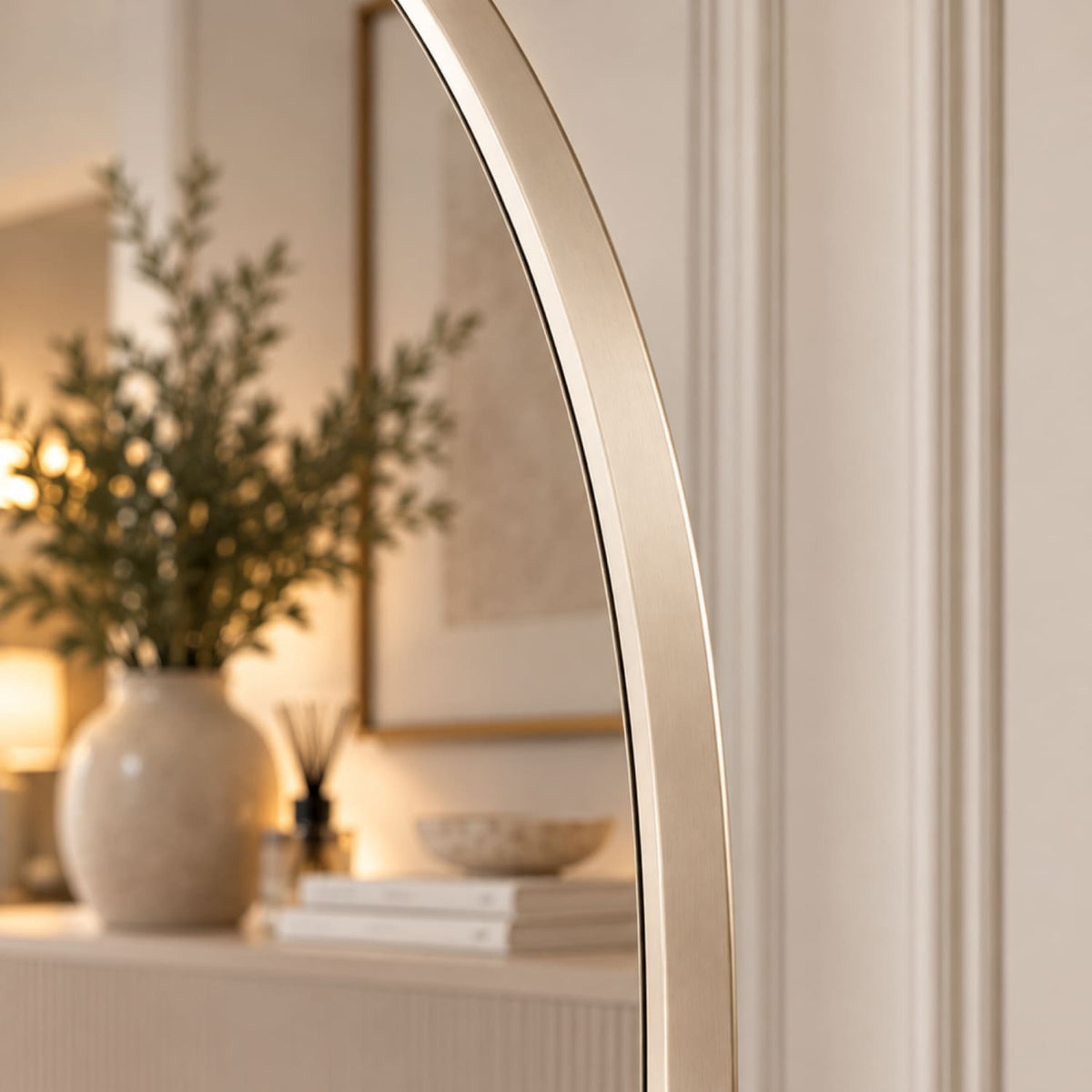 Akiko - Full Length Champagne Metal Arched Mirror - 180cm x 90cm