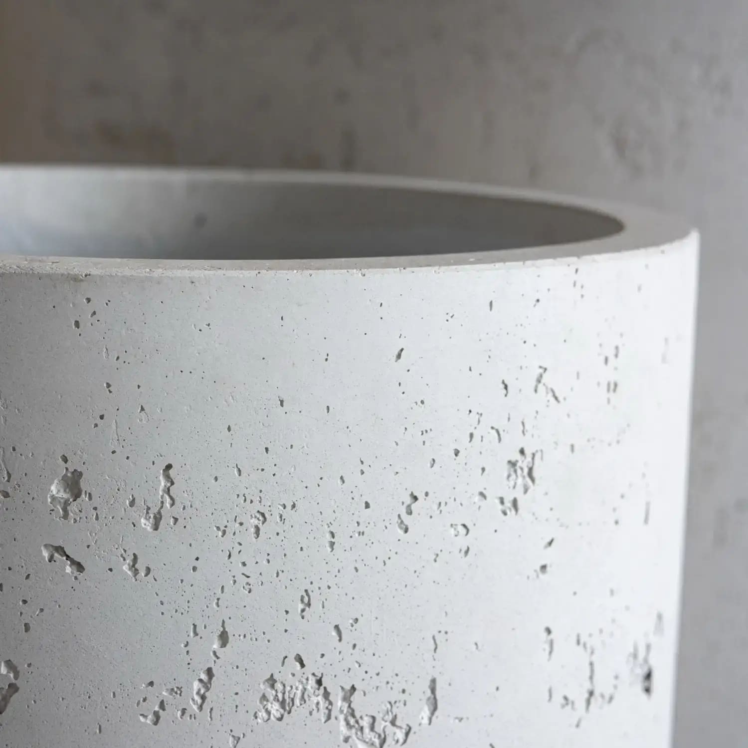 Textured concrete planter.