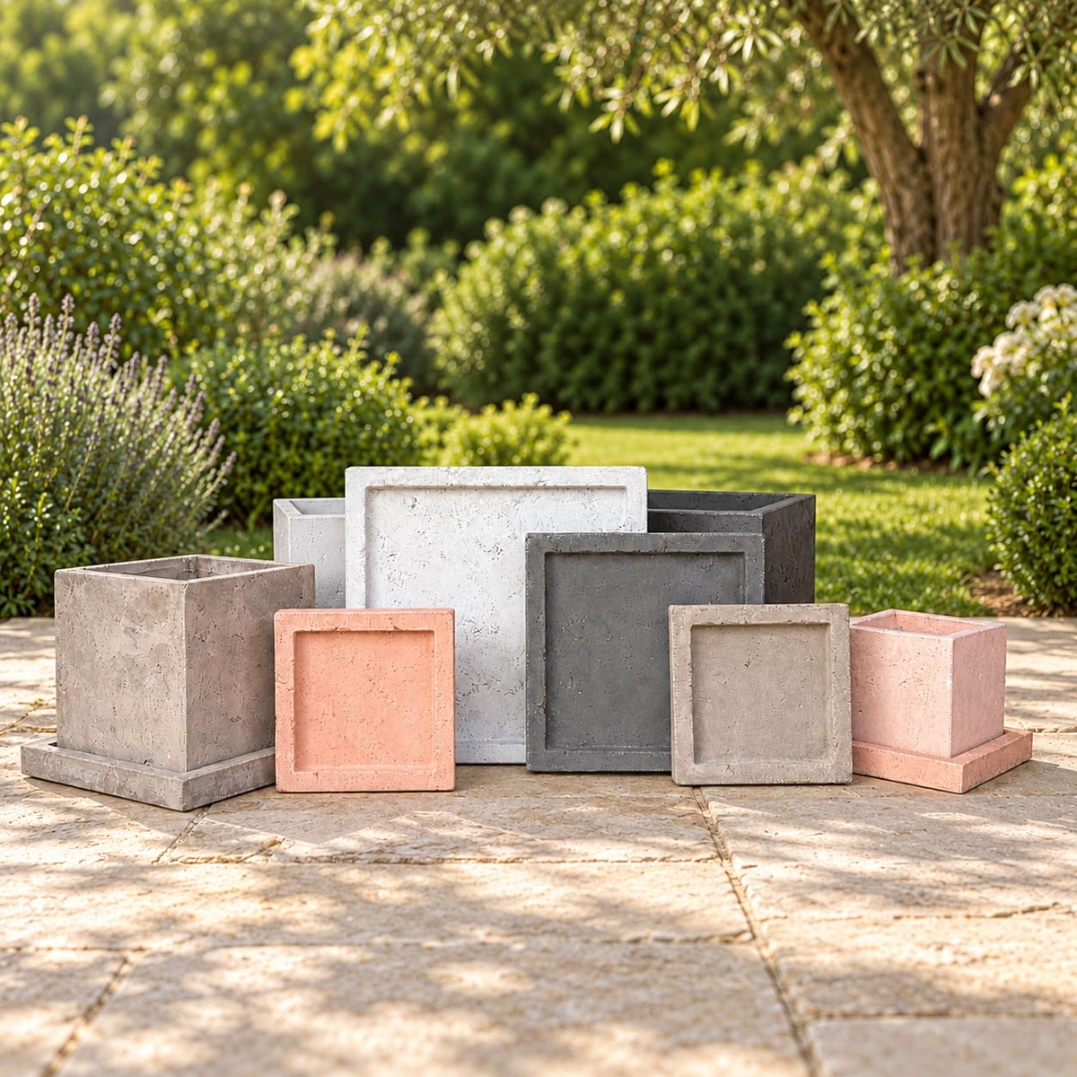 Matching Concrete Square Planter Base – Multiple Sizes & Colours
