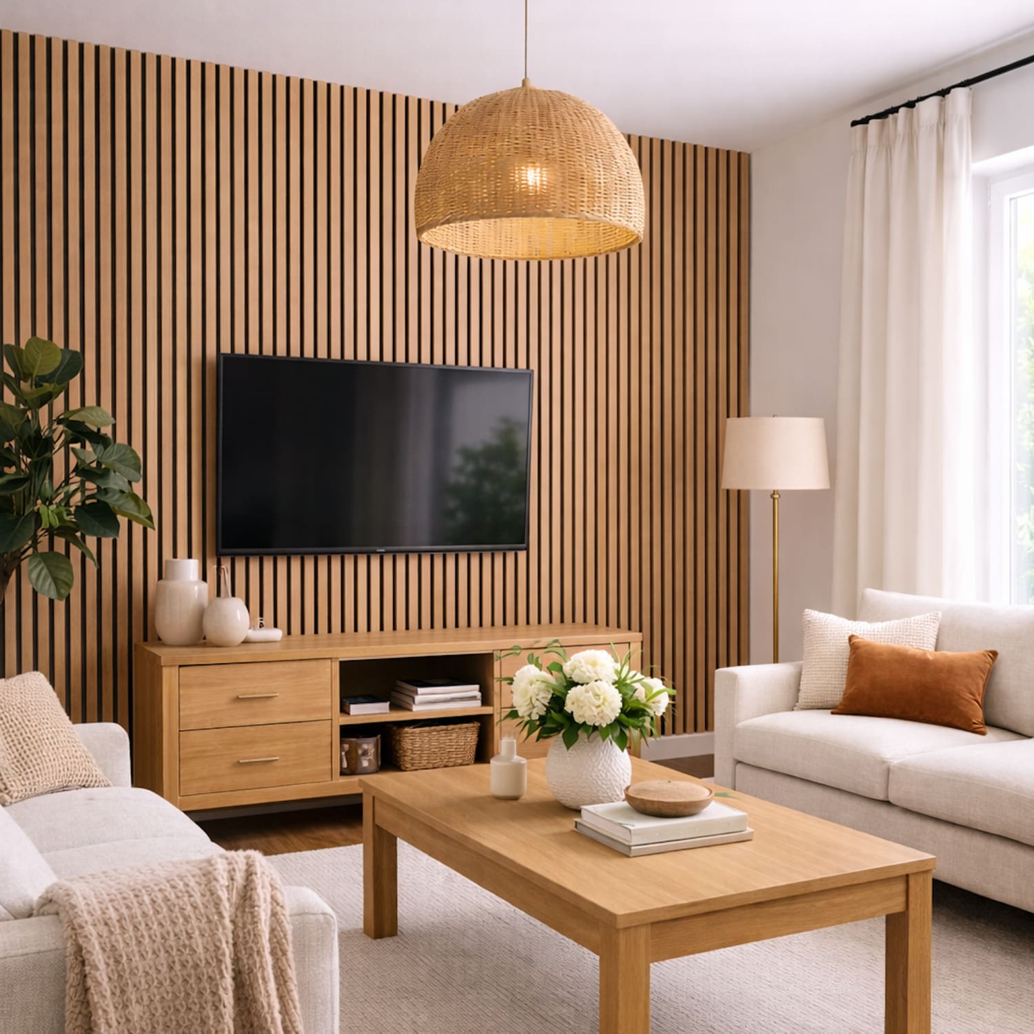 Natural Oak Acoustic Wall Panels