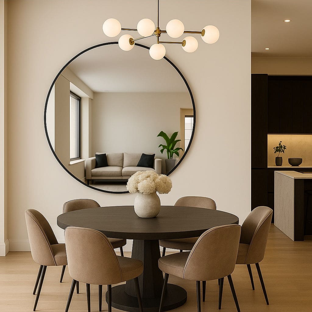 Rei Extra Large Round Black Metal Circle Mirror 150cm x 150cm Mirror