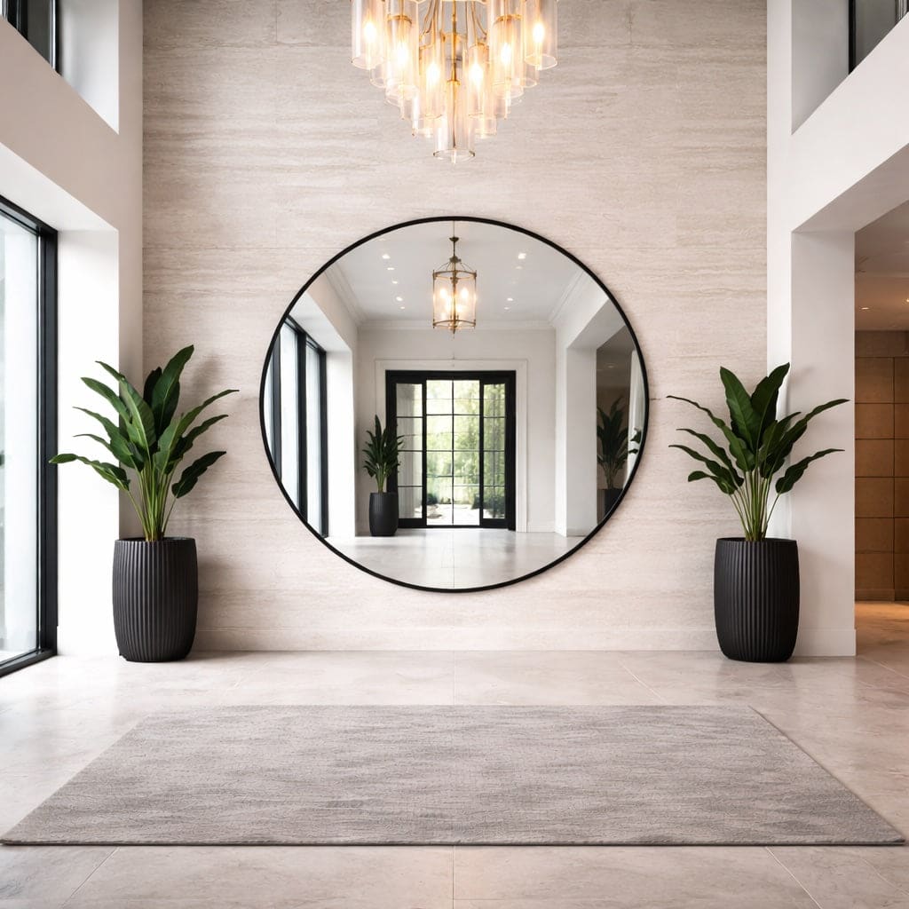 Rei - Extra Large Round Black Metal Circle Mirror - 150cm x 150cm