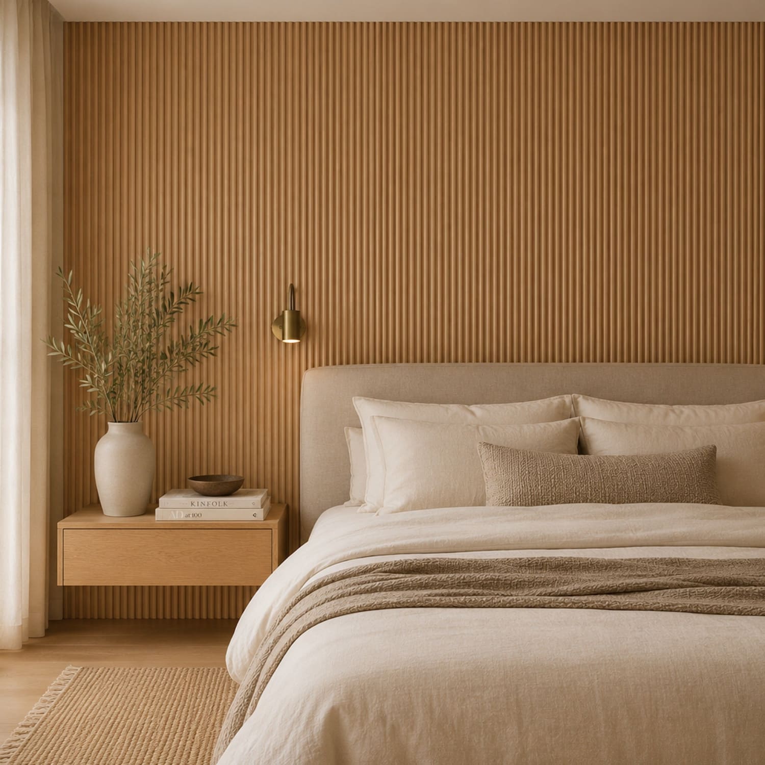 Small Fluted Wall Panels in Natural Oak - 240cm x 60cm