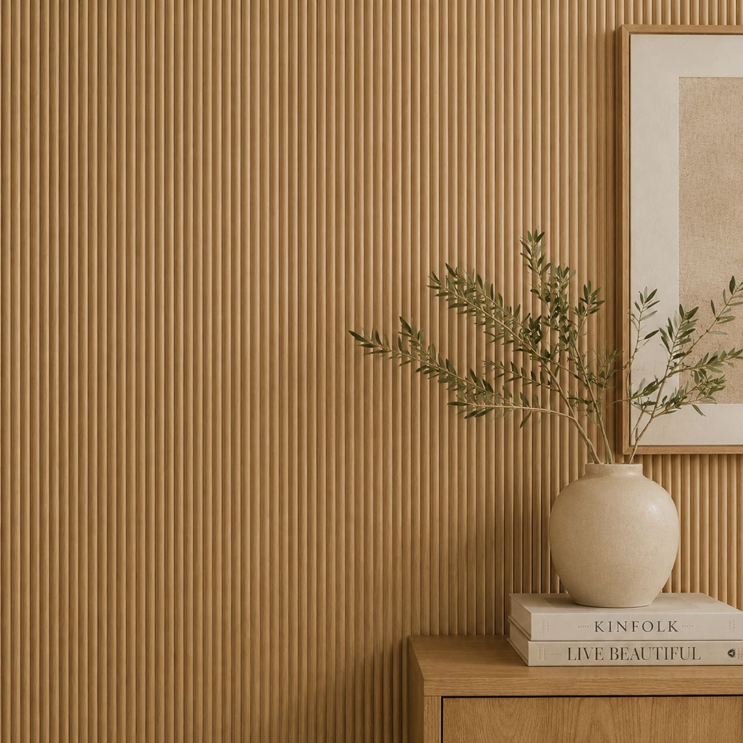 Small Fluted Wall Panels in Natural Oak - 240cm x 60cm