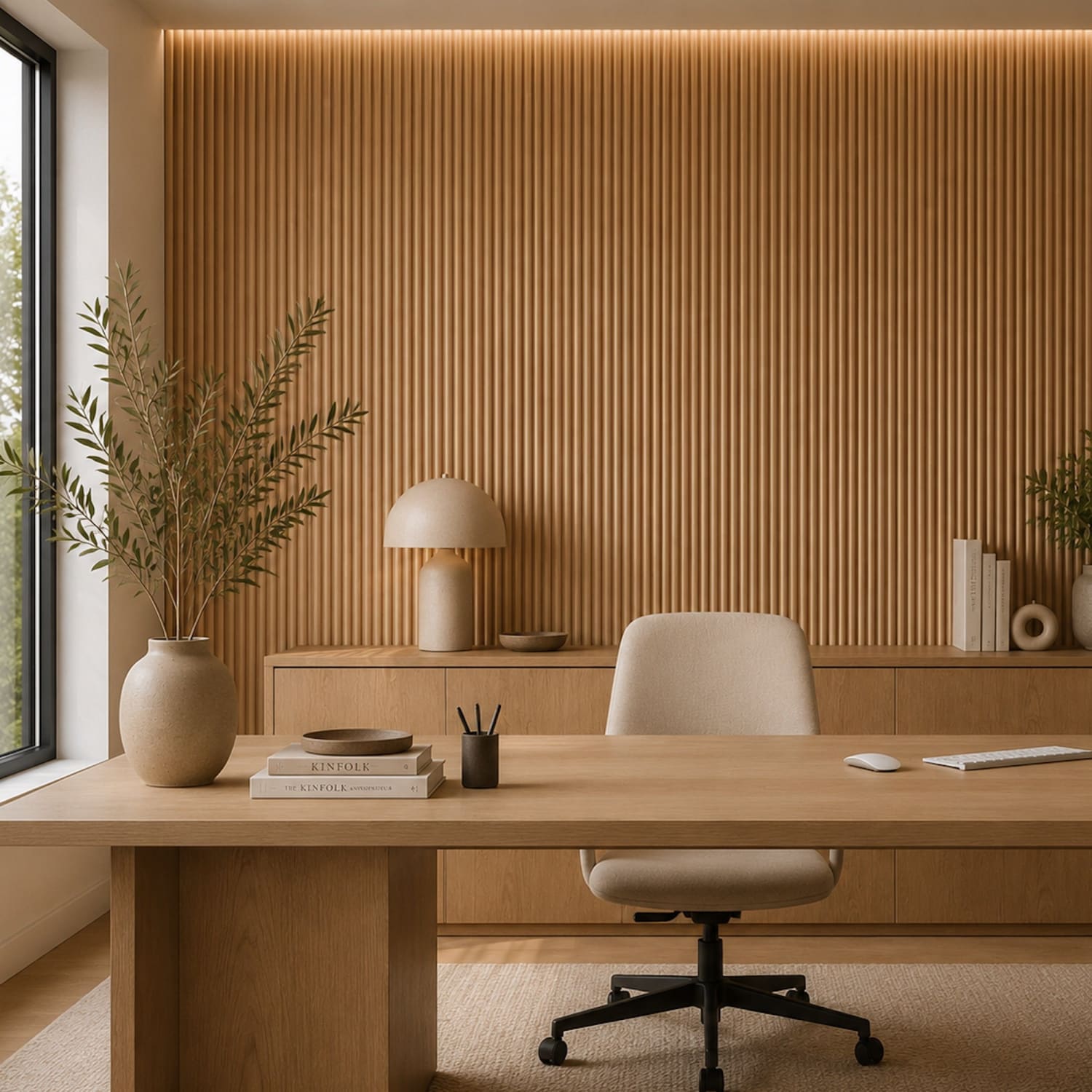 Small Fluted Wall Panels in Natural Oak - 240cm x 60cm