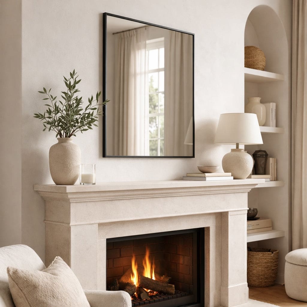 Takara - Black Metal Rectangle Mirror - 70cm x 50cm