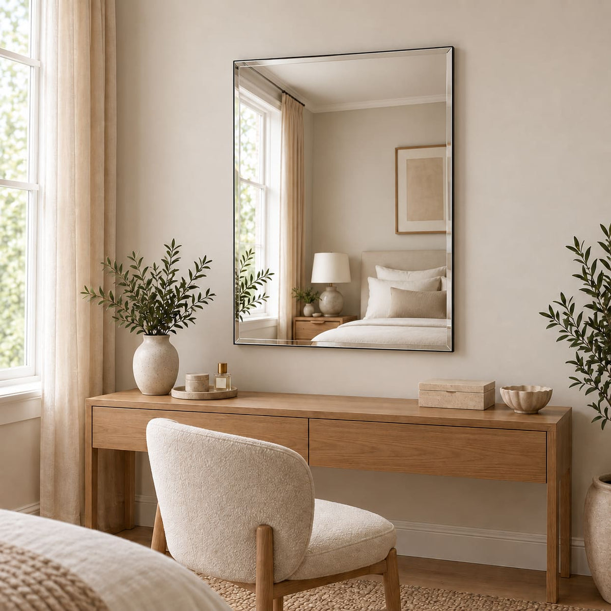 Takara - Frameless Bevelled Edge Rectangle Mirror - 120cm x 95cm