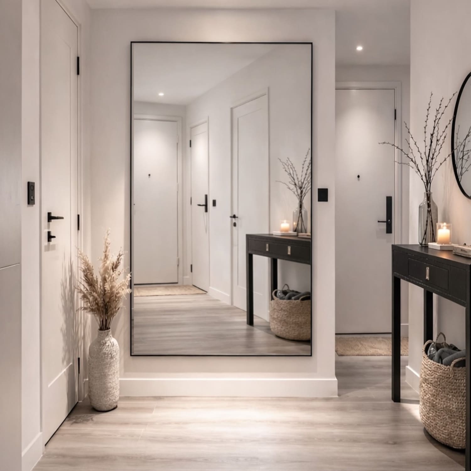 Takara - Full Length Black Metal Rectangle Mirror - 180cm x 105cm