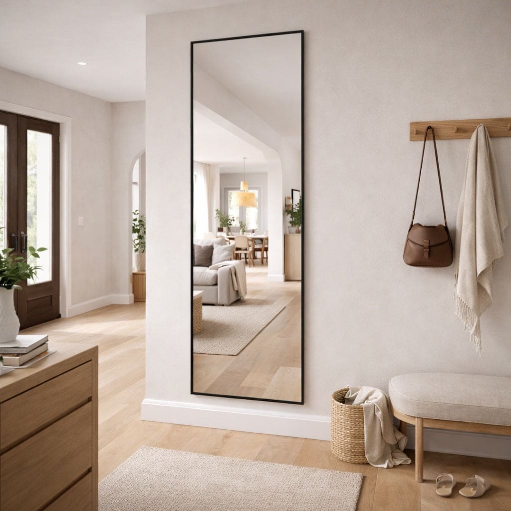 Takara - Full Length Black Metal Rectangle Mirror - 180cm x 60cm