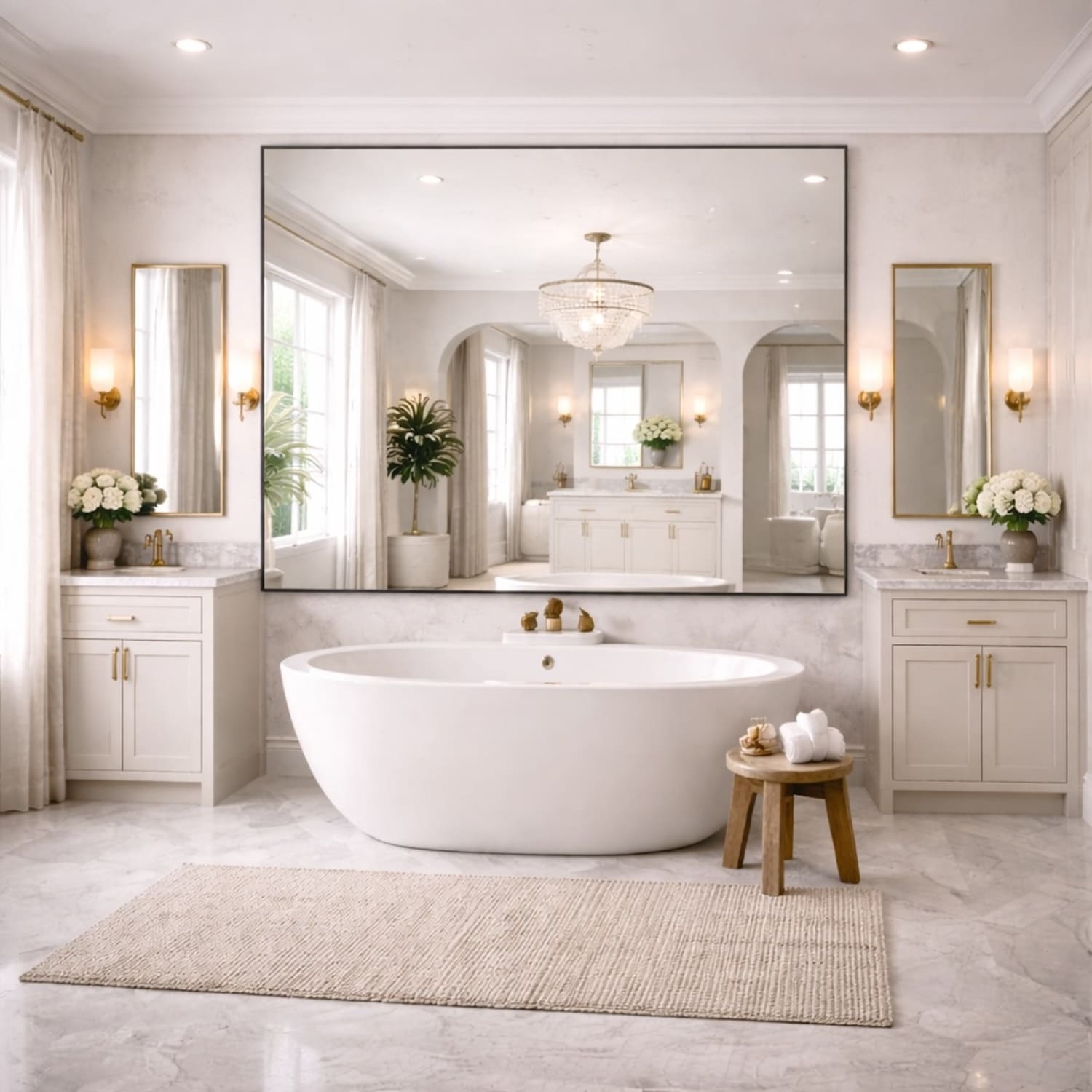 Takara - Full Length Black Metal Rectangle Mirror - 200cm x 150cm