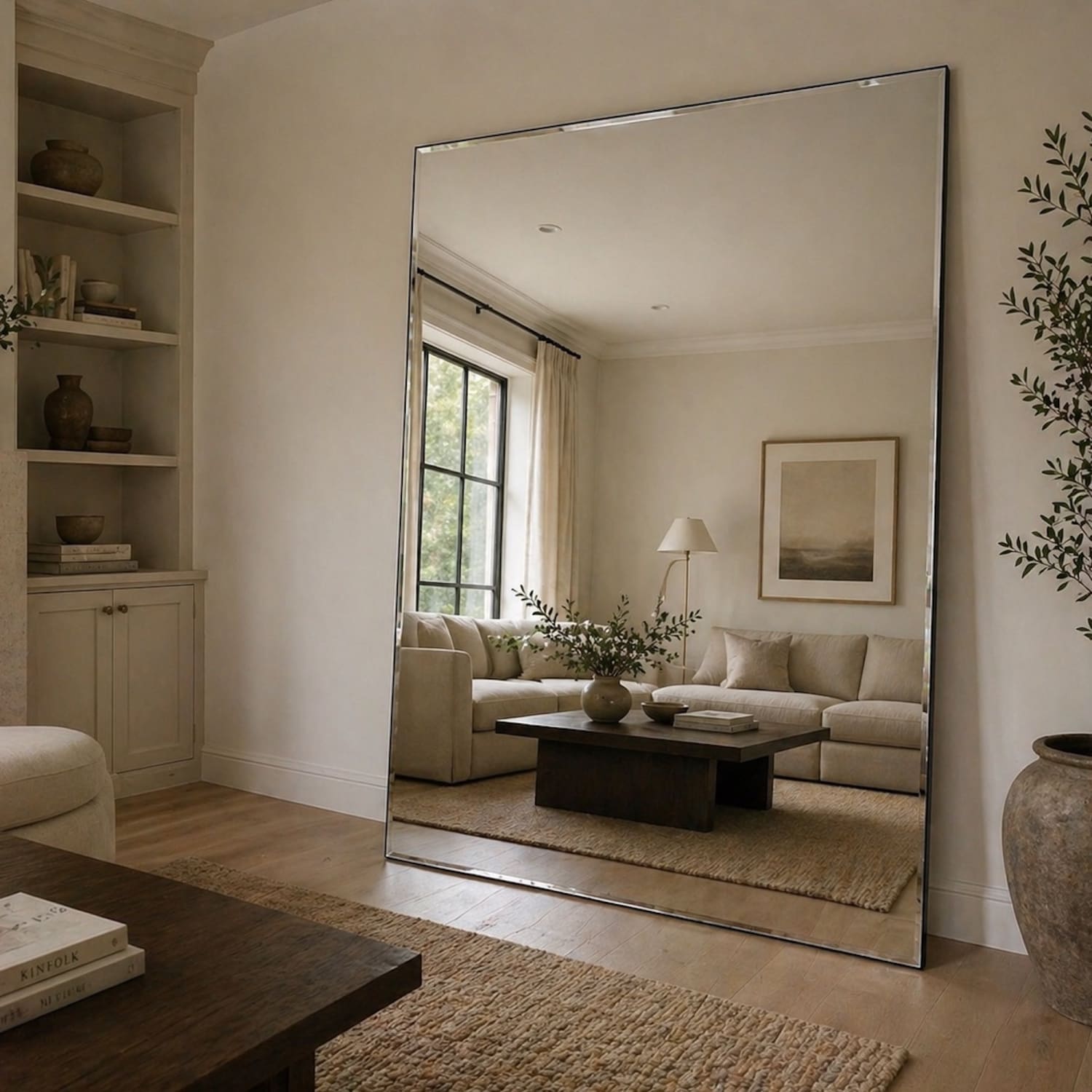 Takara - Full Length Frameless Metal Rectangle Mirror - 200cm x 120cm