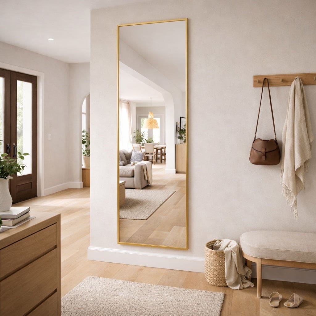 Takara - Full Length Gold Metal Rectangle Mirror - 180cm x 60cm