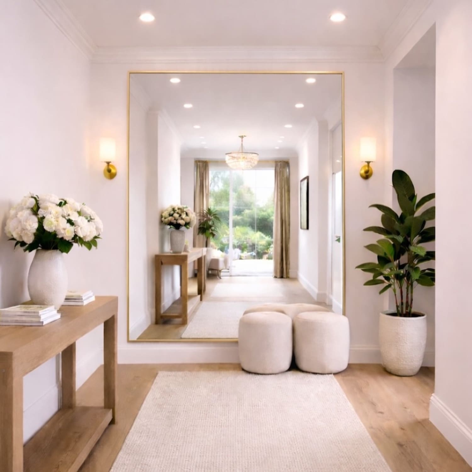 Takara - Full Length Gold Metal Rectangle Mirror - 200cm x 150cm