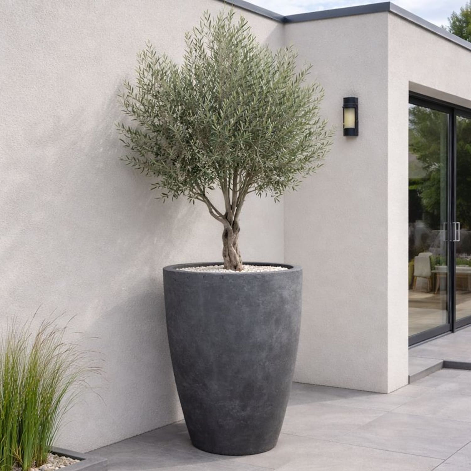 Vessara | Onyx Dusk – 100cm XXL Concrete Tall Vase Planter – 172L Round Plant Pot