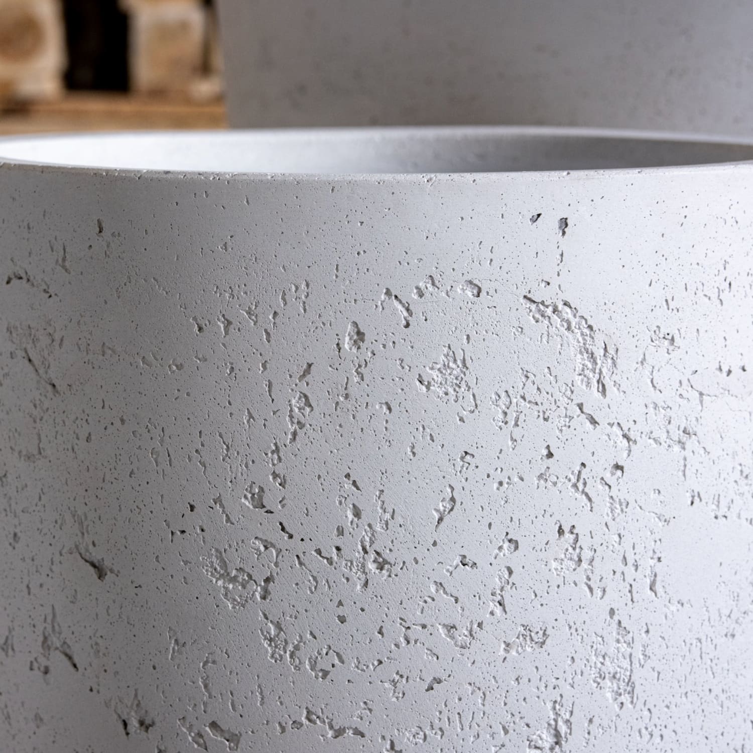 Textured gray planter.