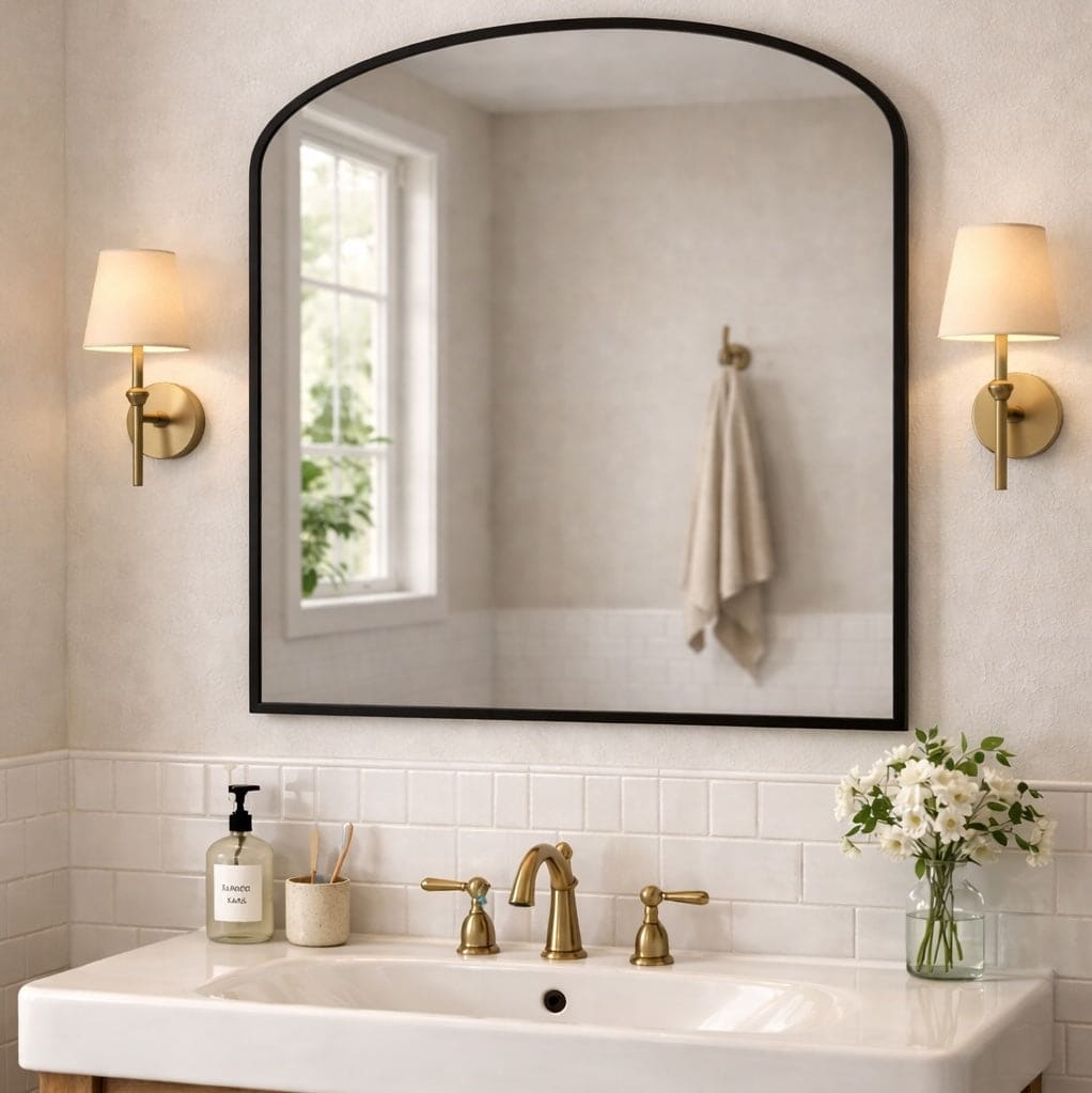 Yoko - Black Metal Gentle Arch Mirror - 120cm x 95cm