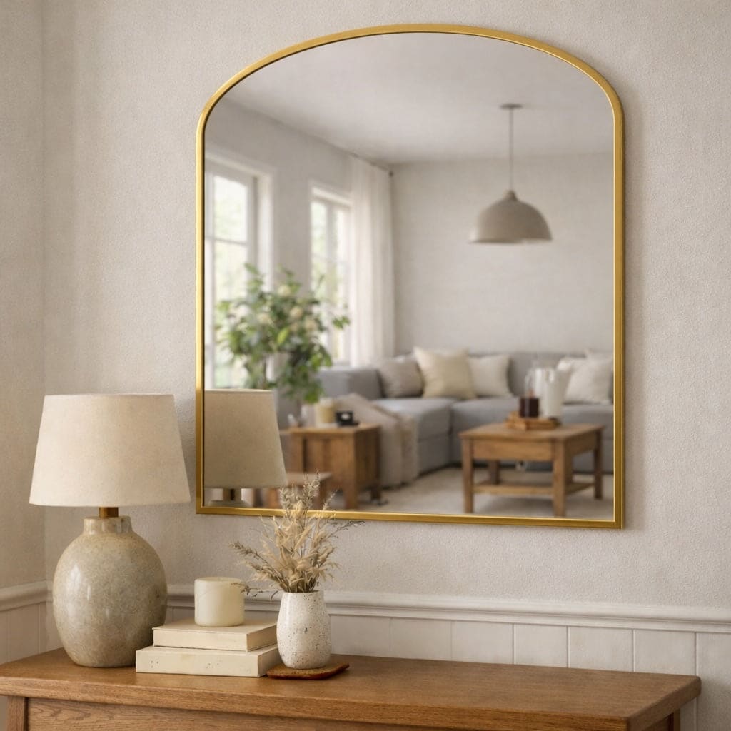 Yoko - Gold Metal Gentle Arch Mirror - 120cm x 95cm