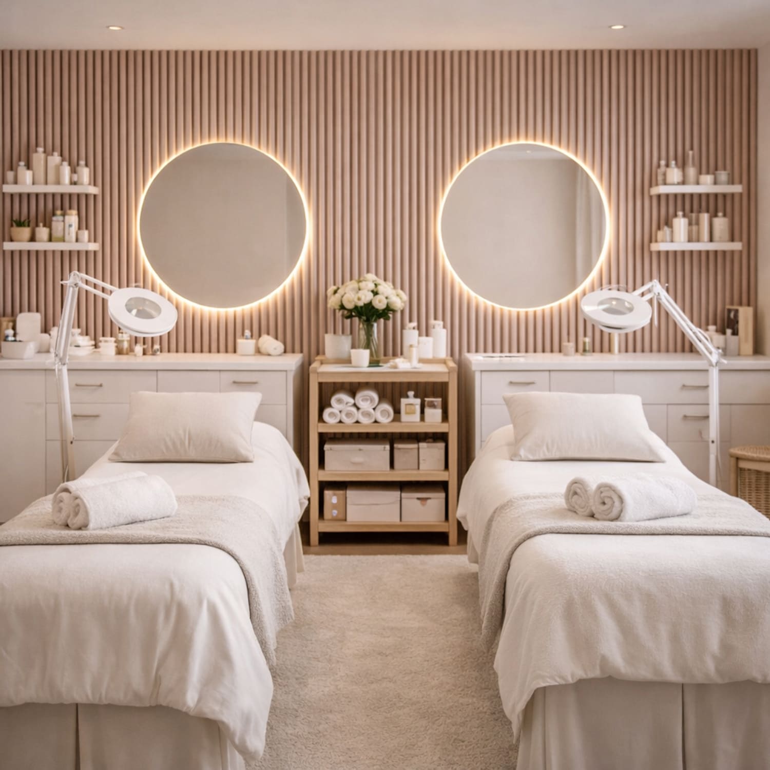 Acoustic Wall Panels in Dusky Pink with Black Backing