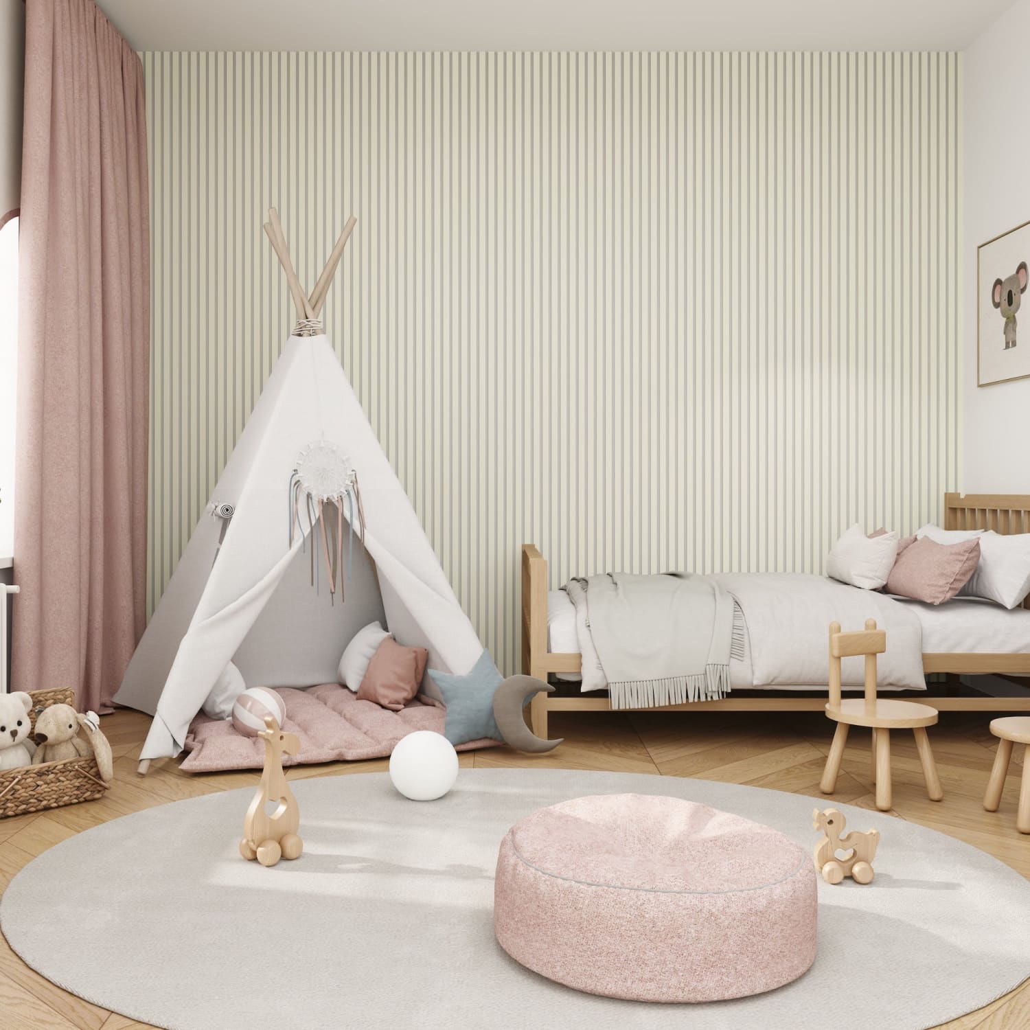 Acoustic Wall Panels in Off White with White Backing