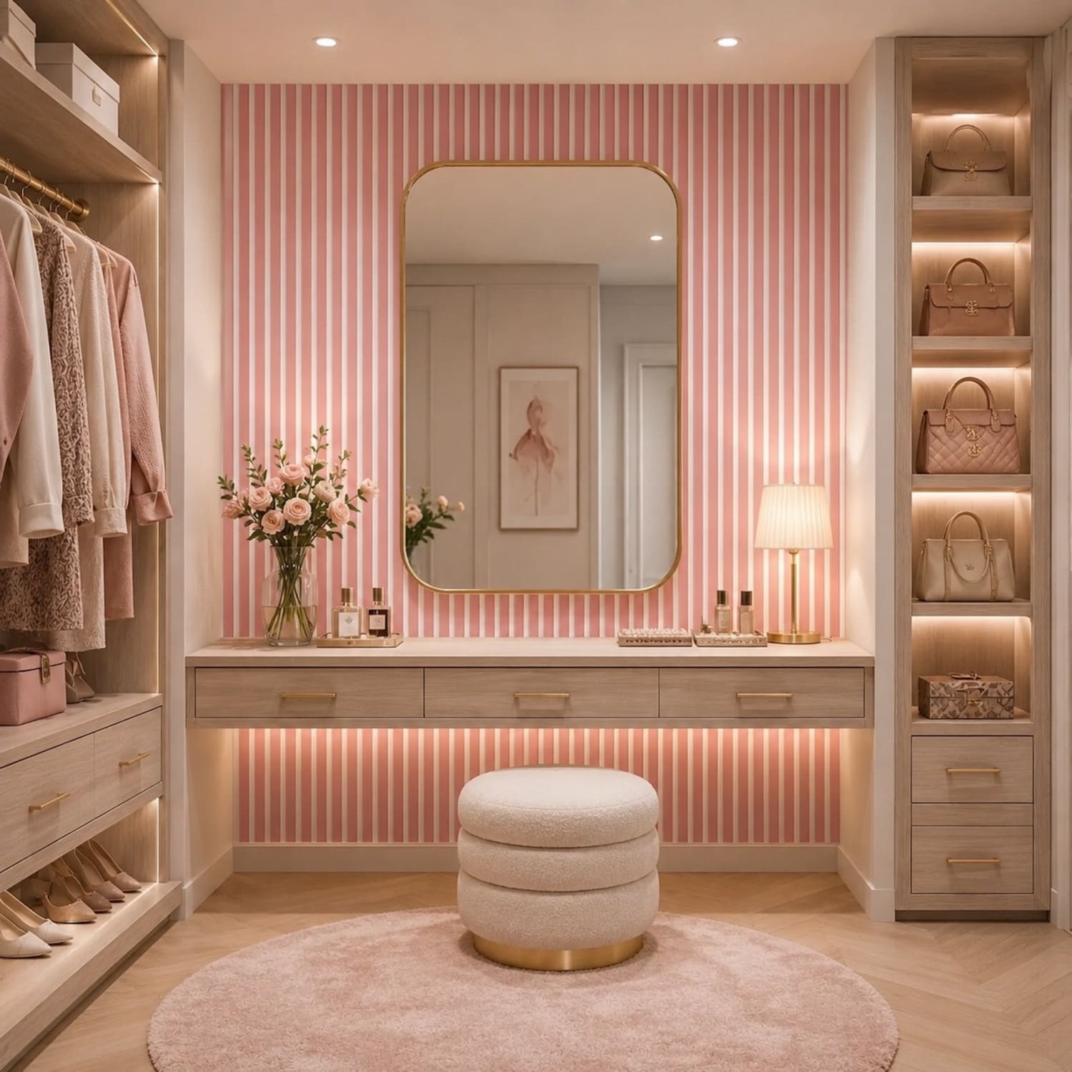 Acoustic Wall Panels in Petal Pink with White Backing