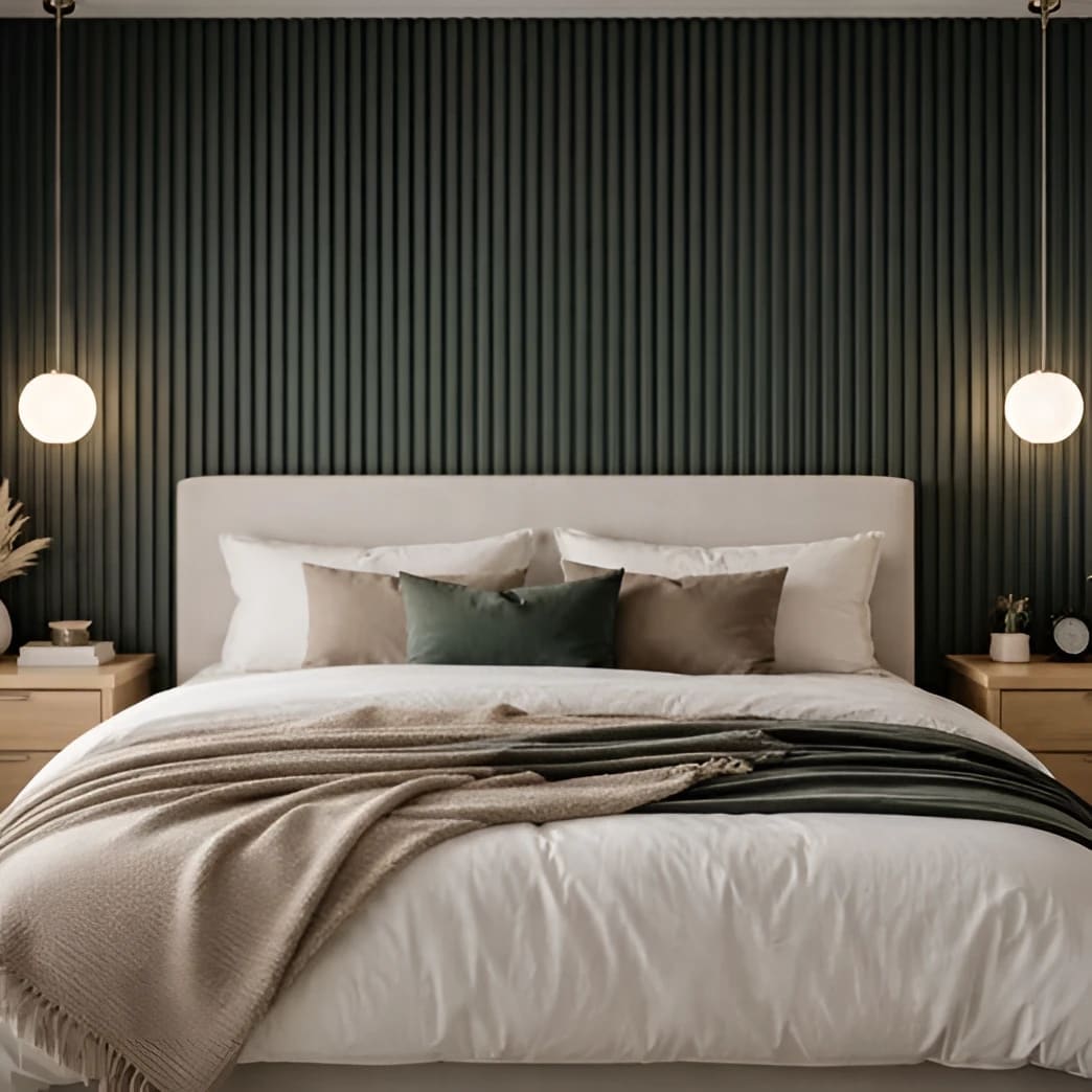 Acoustic Wall Panels in Rainforest Green with Black Backing