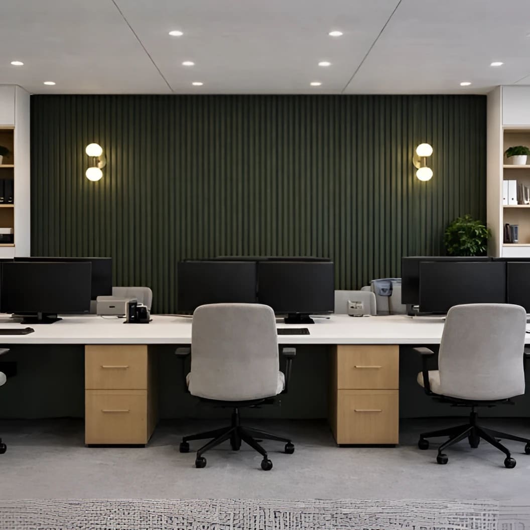 Acoustic Wall Panels in Rainforest Green with Black Backing