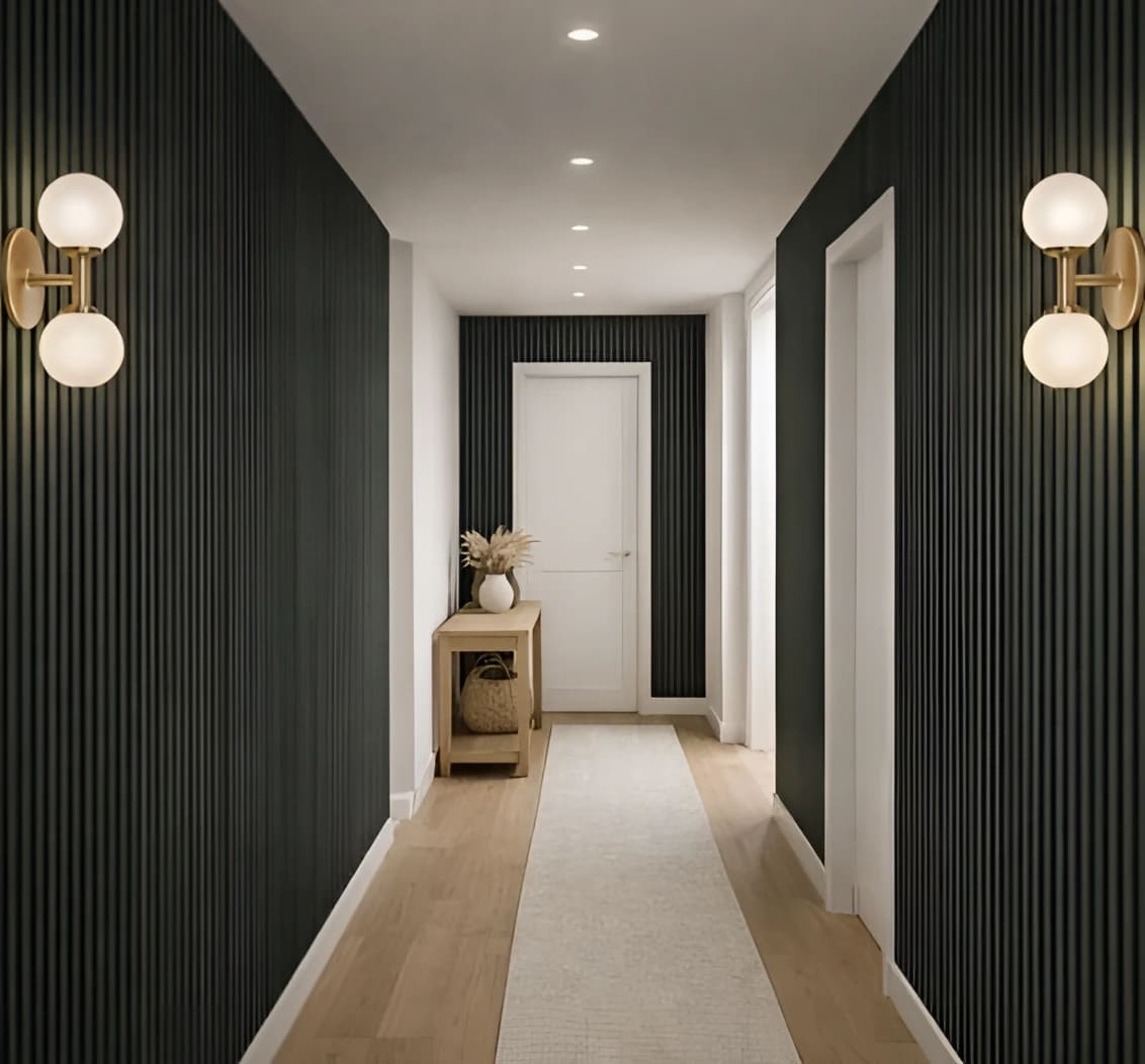 Acoustic Wall Panels in Rainforst Green with Black Backing