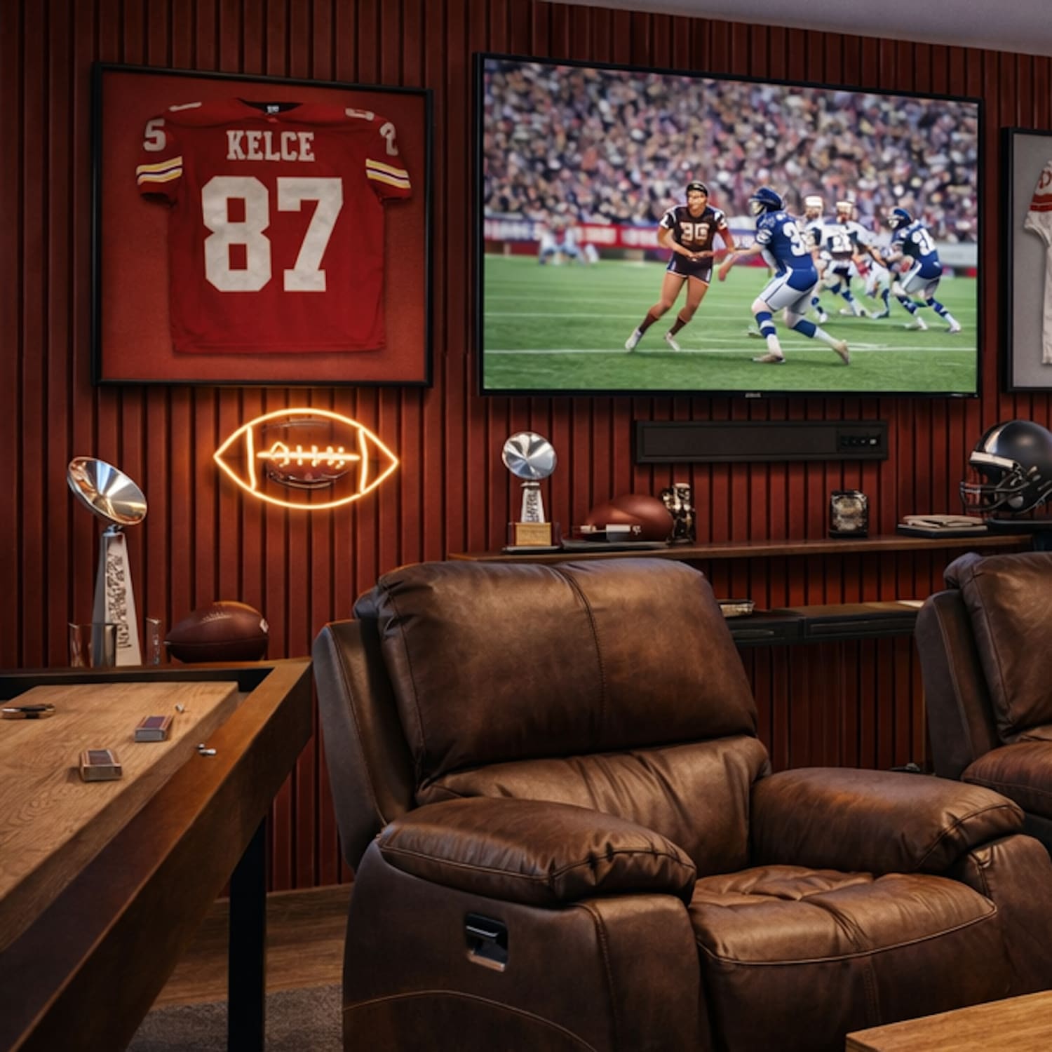 Acoustic Wall Panels in Red Wonder with Black Backing