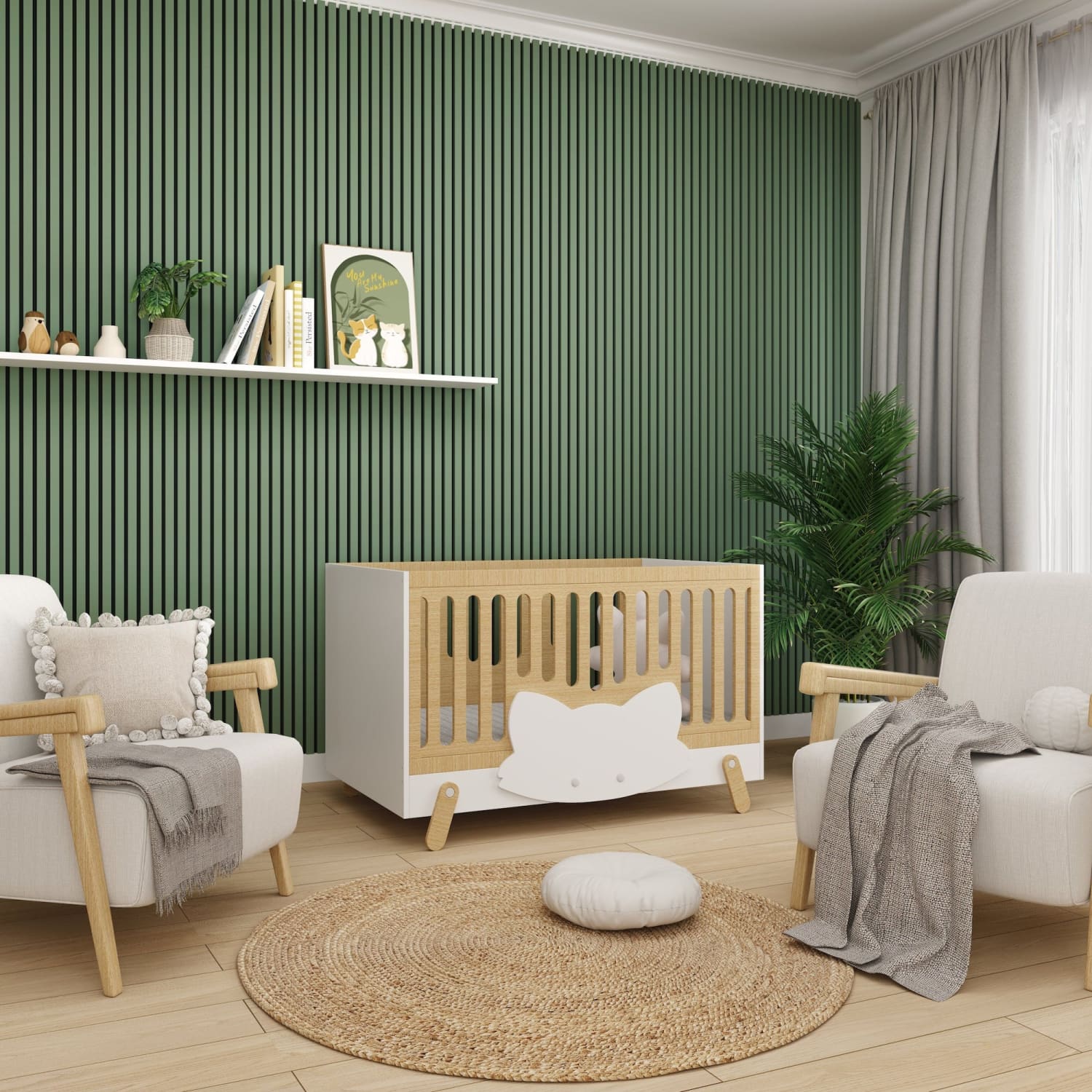 Acoustic Wall Panels in Vintage Green with Black Backing