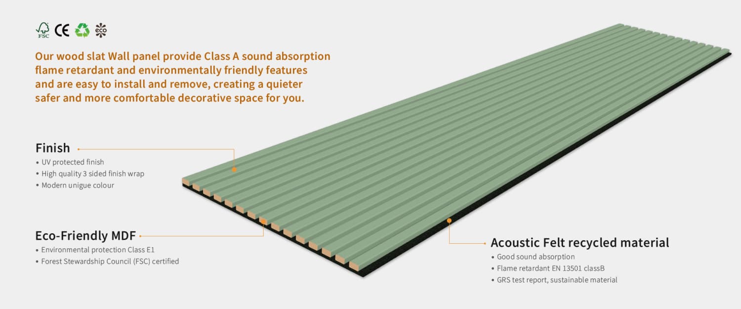 Acoustic Wall Panels in Vintage Green with Black Backing