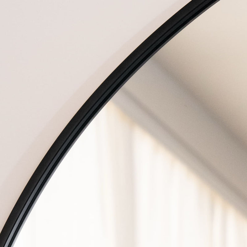 Akiko - Full Length Black Metal Arched Mirror - 160cm x 60cm
