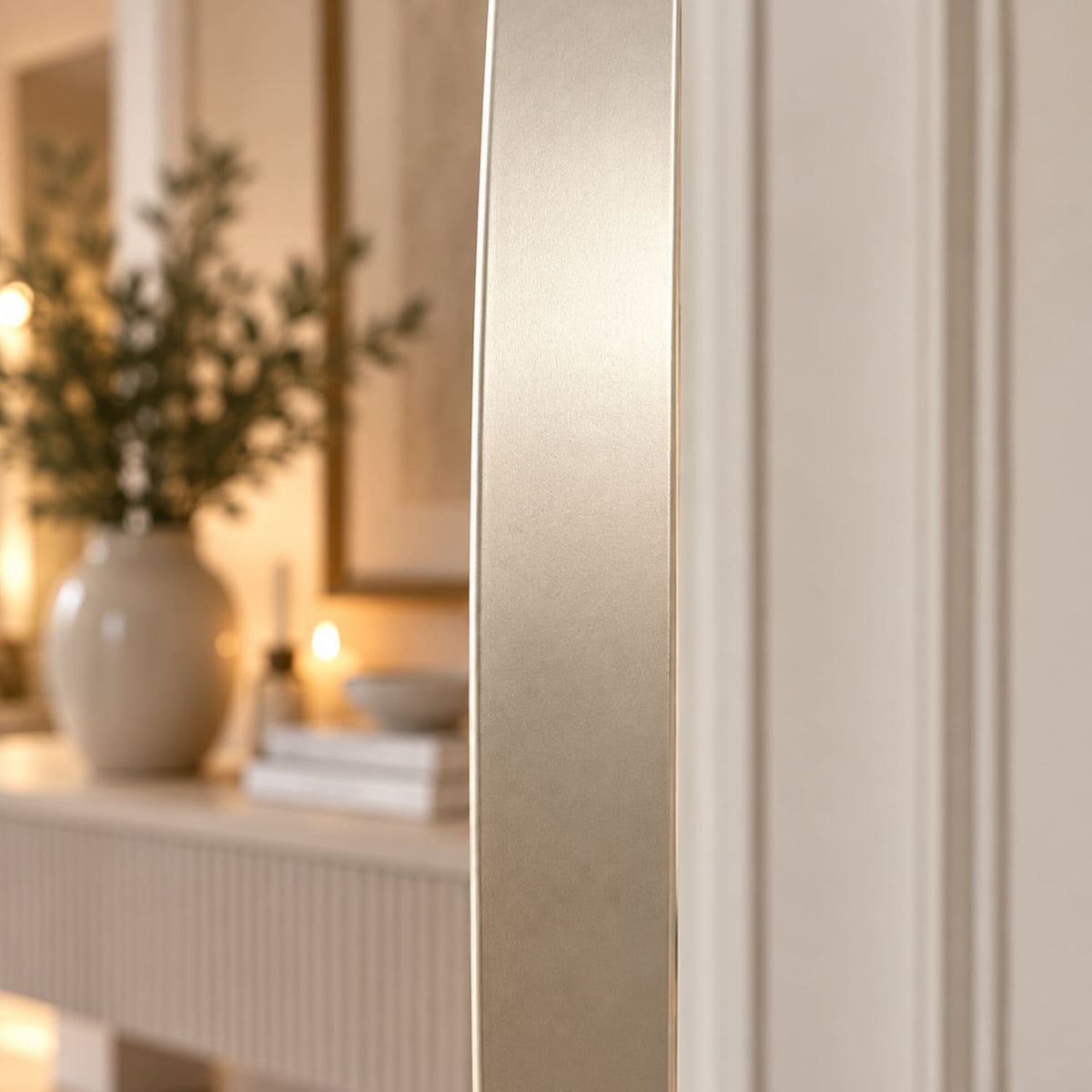 Akiko Champagne Gold arched full length mirror, 180cm x 90cm
