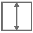 Double-headed arrow inside a square frame.