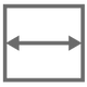 Double-headed horizontal arrow within a square frame.