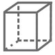 Gray cube with dashed lines on edges
