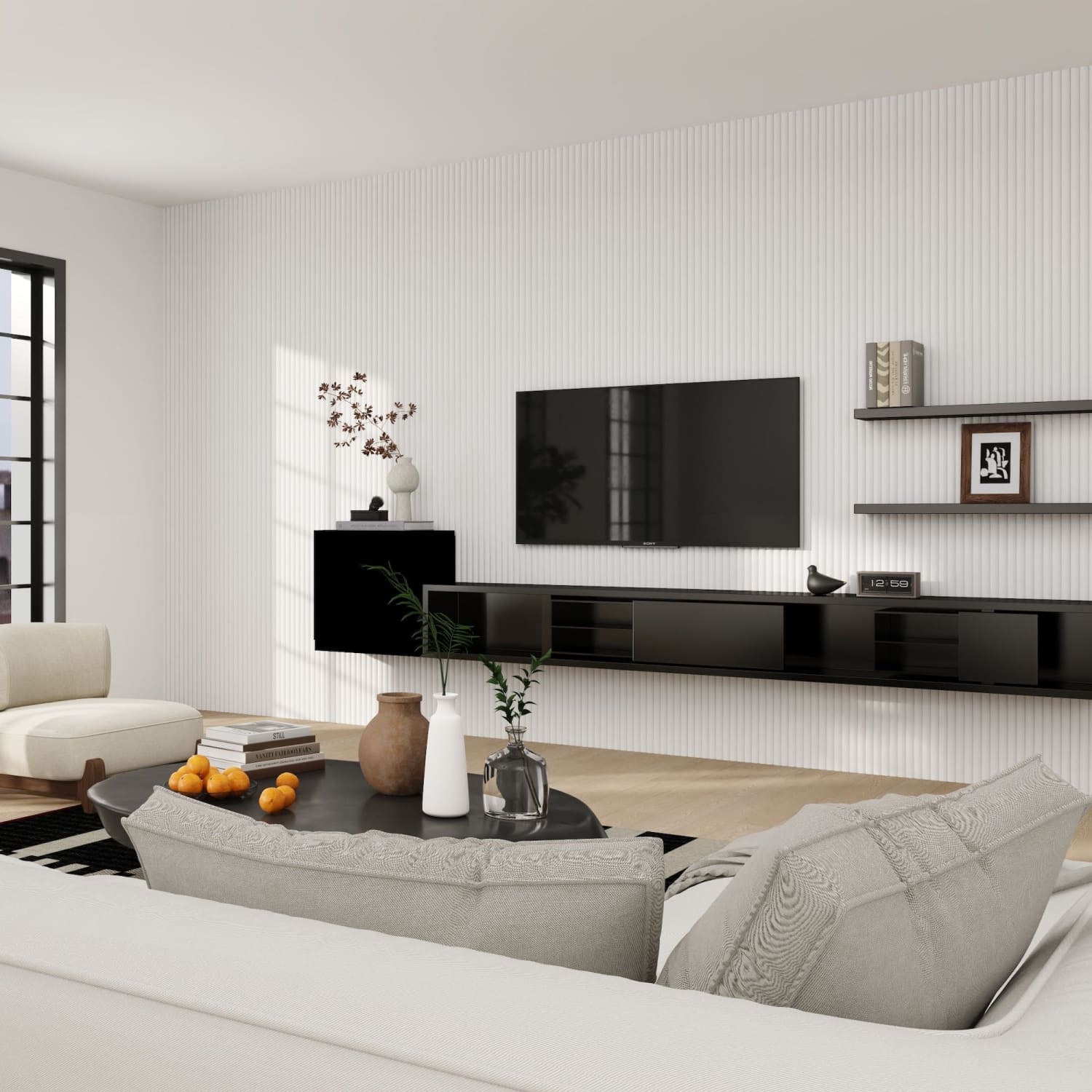 Large Fluted Wall Panels in DIY Primed - Ready To Paint