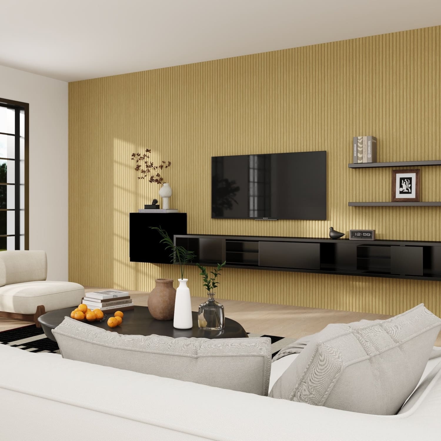 Large Fluted Wall Panels in Natural Oak